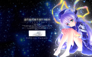 Anime character space background stars - planet free wallpaper