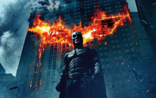Batman man cityscape destruction fire - a man in a batman costume free wallpaper for desktop