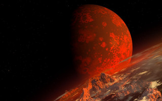 Red planet rocky mountain starry - a star in the sky free wallpaper