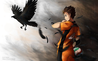 Man orange uniform black bird - a black bird free wallpaper for desktop