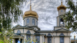 Golden dome towers clock fantasy - two tower free wallpaper