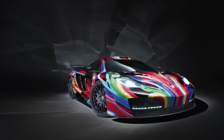 Colorful sportscar smoke hood holography - hood free wallpaper