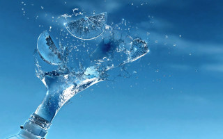Water splash blue sky bubbles - a bottle free wallpaper