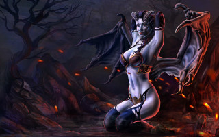 Gothic fantasy woman bat demon - a bat free wallpaper