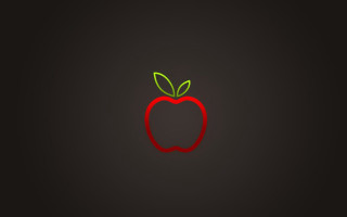 Red apple green leaf shadow - a red apple free wallpaper