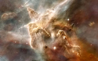 Large star cluster orange center - star and dust free wallpaper for desktop