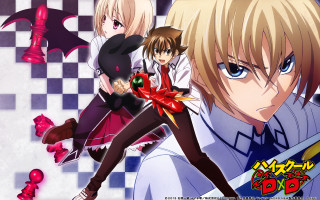Anime characters checkered tiles red - a red ribbon free wallpaper for desktop