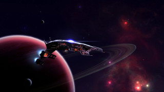 Space station red planet aurora - a space station free wallpaper for desktop