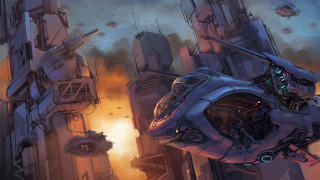 Futuristic city helicopter smoke afrofuturism - a helicopter free wallpaper for desktop