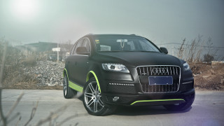 Black car neon green trim - a black car free wallpaper