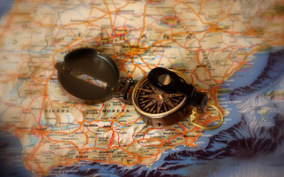 Europe map compass magnifying glass - octopath traveler free wallpaper