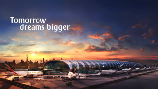 Sunset terminal digital cityscape typography - ella guru free wallpaper