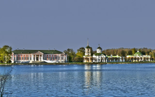 Large building lake forest clock - hillside free wallpaper