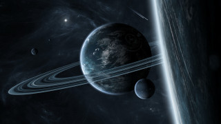 Planet ring star space earth - a ring free wallpaper