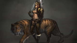Woman tiger sword fantasy epic - the other hand free wallpaper for desktop
