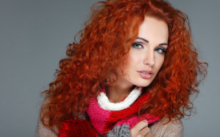 Red hair scarf portrait impressionist - fauvism free wallpaper