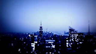 City skyline night blue sky 3 - tall building free wallpaper