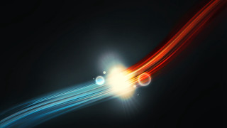 Red blue light streaks hologram - the dark sky free wallpaper for desktop
