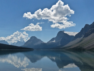 Mountain lake clouds blue sky 3 - a few mountain free wallpaper for desktop