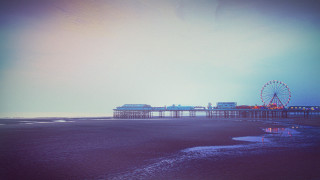 Ferris wheel beach pier dusk - a ferris wheel free wallpaper for desktop