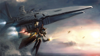 Futuristic ship gun jet sky - bayard wu free wallpaper