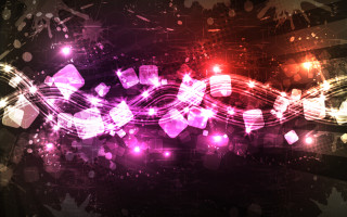 Colorful abstract lights shapes dark - volumetric free wallpaper