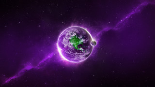 Purple green planet green star - planet free wallpaper for desktop