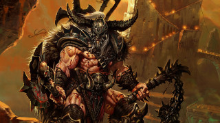 Demonic horns sword demon body - a demonic looking man free wallpaper