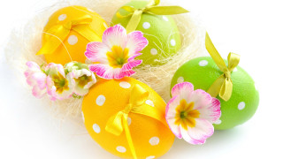 Decorated eggs flower moon lily - bright color free wallpaper