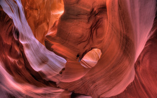 Narrow slot canyon rock hole - narrow free wallpaper