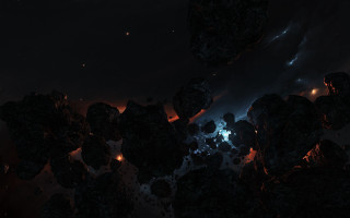 Dark space rocks bright light 2 - a bunch of rocks free wallpaper