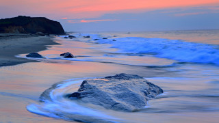 Beach rock waves sunset pink - a rock free wallpaper for desktop