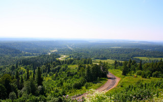 Scenic road forest mountains lake - scenic free wallpaper for desktop
