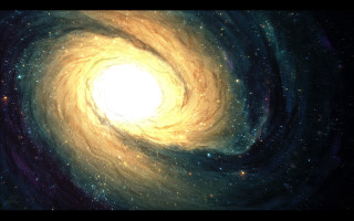 Spiral galaxy bright yellow center - a spiral galaxy free wallpaper for desktop