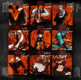 Anime characters red black backgrounds - free halloween wallpaper for tablet