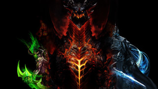 Demonic glowing creatures horns sword - their face free wallpaper for desktop