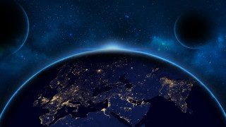 Earth night stars space aurora - a view of the earth free wallpaper
