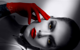 Gothic portrait red gloves red - a red glove free wallpaper