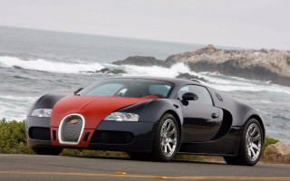 Bugatti ocean rocks digital rendering - the side of the road near the ocean free wallpaper