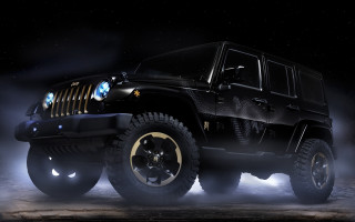 Jeep fog night lights astronaut - a black jeep free wallpaper