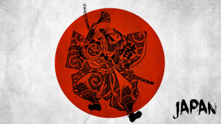Samurai sword red circle japan - ukiyoe free wallpaper for desktop