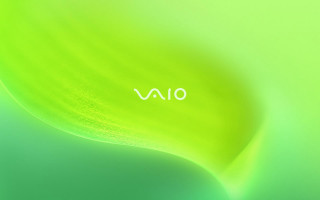 Green flower vaio logo minimalism - a white logo free wallpaper for desktop