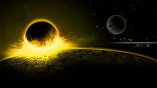 Black hole yellow light space - a black hole in the sky free wallpaper