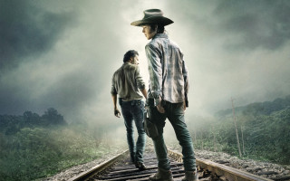 Train track two men cowboy - a cowboy hat free wallpaper for desktop