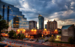 Tokyo cityscape sunset cloudy skyscrapers - dr. atl free wallpaper