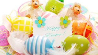 Basket colorful eggs easter sign - a basket free wallpaper for desktop