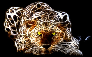 Psychedelic tiger digital painting yellow - alison kinnaird free wallpaper