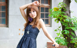 Gothic blue dress bicycle flower - a blue dress holding free wallpaper