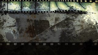 Mountain film strip matte painting - filmic free wallpaper