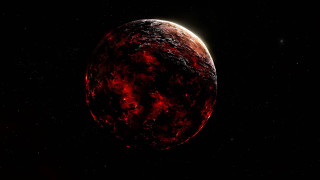Red planet stars space aurora - a red planet free wallpaper